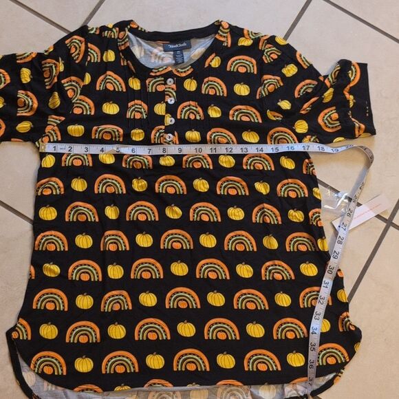 NWT ModCloth Winning Them Over Top Black Orange Pumpkin Halloween Size M - Picture 10 of 11